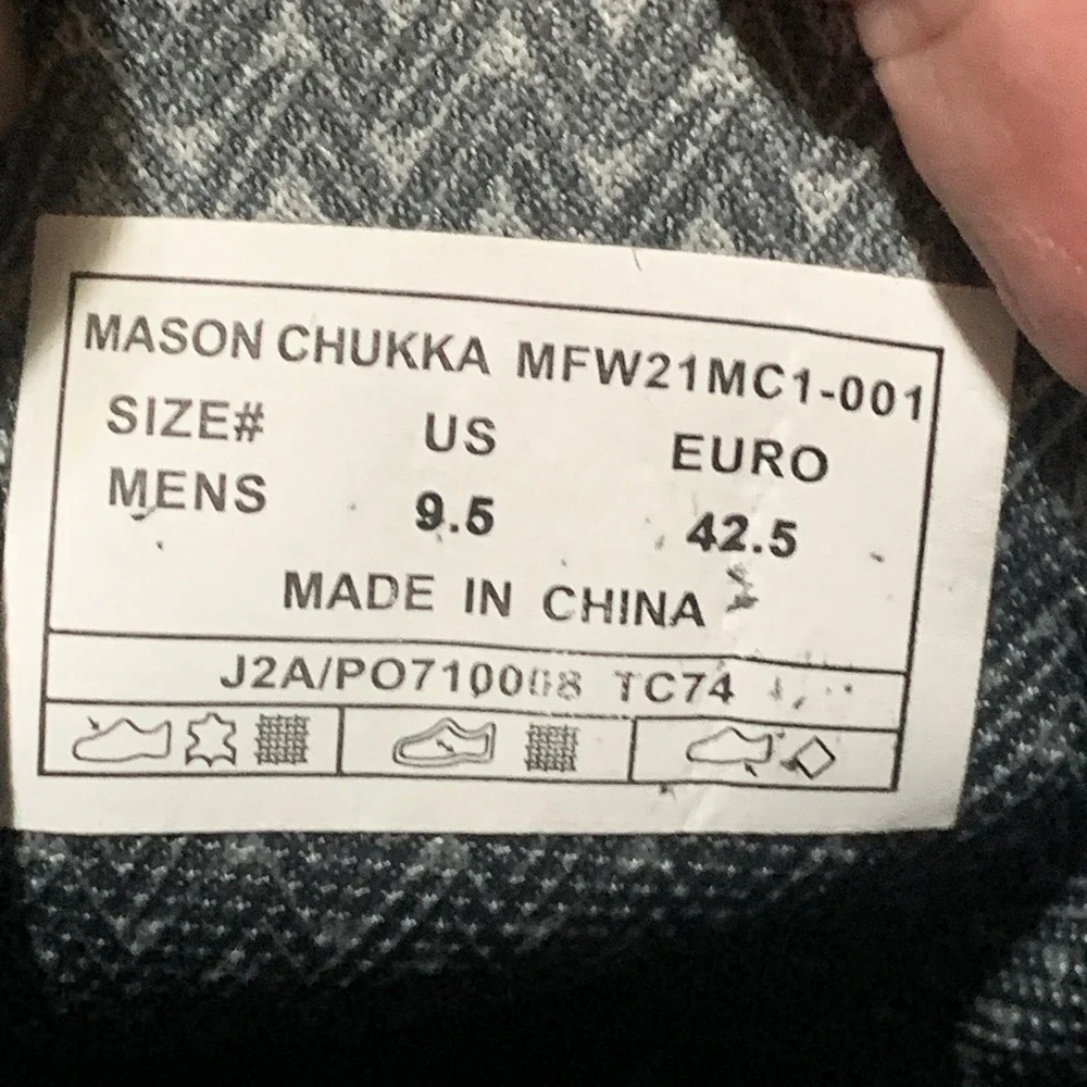 Forsake Mason Chukka Mens 9.5 Sneaker Boot Gray Gum MFW21MC1-001